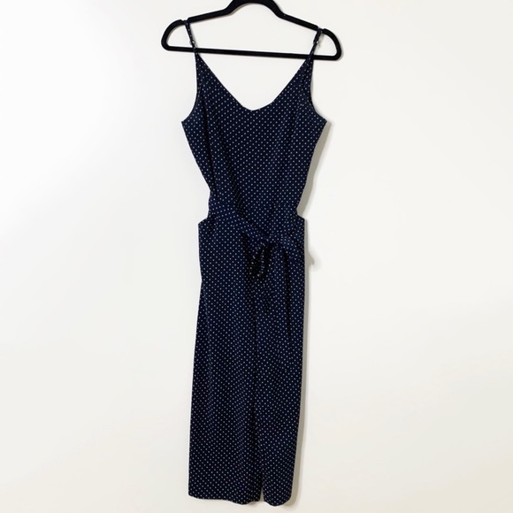 Navy Blue Polka Dot Jumpsuit Size 4 - Picture 2 of 9